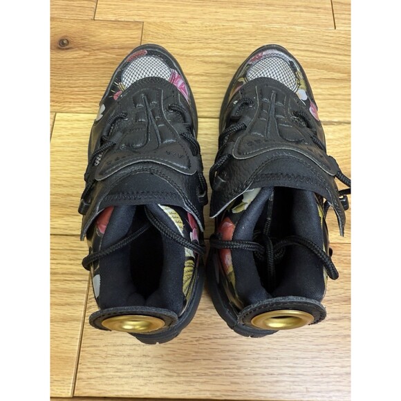 NIKE WOMEN AIR SWOOPES 2. SIZE 7 "FLORAL" BLACK METALLIC GOLD - Picture 6 of 10